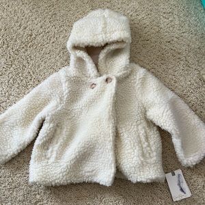 New Jessica Simpson Sherpa jacket hood coat sweater swing bear fuzzy fur 24 mths
